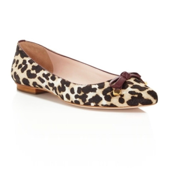 Kate Spade Emma Animal Print Pointy Toe Flats Sz 6M - Picture 1 of 7